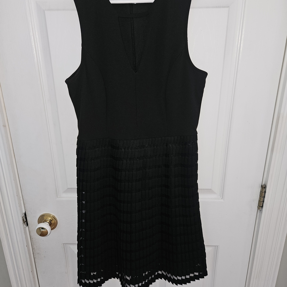 Black Swan Textured Black Midi Dress